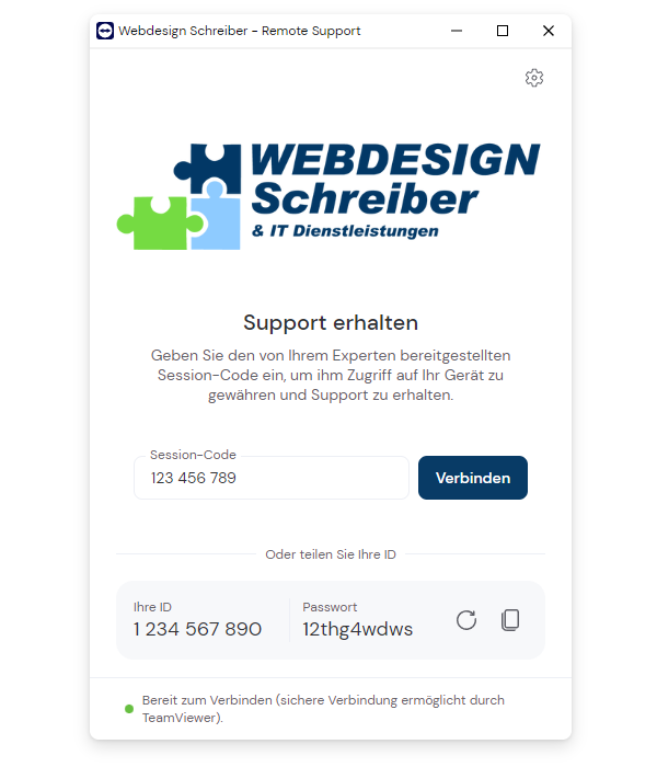 Webdesign Schreiber - Remote Support